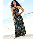 Feather Print Maxi Dress
