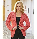 Coral Bow Print Jersey Blazer