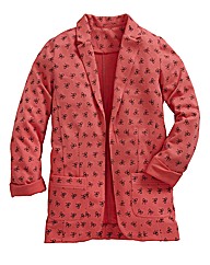 Coral Bow Print Jersey Blazer