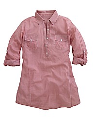 Pinstripe Shirt with Roll-Up Sleeve