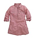 Pinstripe Shirt with Roll-Up Sleeve
