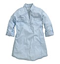 Pinstripe Shirt with Roll-Up Sleeve