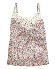Crochet Trim Print Camisole