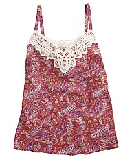 Crochet Trim Print Camisole
