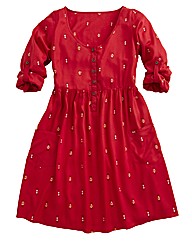 Red Print Skater Tunic Dress