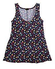 Navy Floral Print Vest