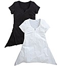 Pack of 2 Shaped Hem Jersey Tops