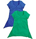 Pack of 2 Shaped Hem Jersey Tops