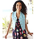 Sleeveless Coloured Denim Gilet