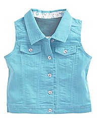 Sleeveless Coloured Denim Gilet