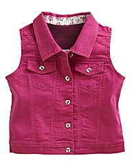 Sleeveless Coloured Denim Gilet