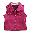 Sleeveless Coloured Denim Gilet