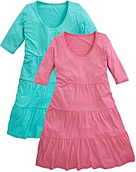 Pack of 2 Tiered Jersey Tunics