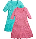 Pack of 2 Tiered Jersey Tunics