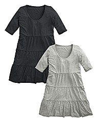 Pack of 2 Tiered Jersey Tunics