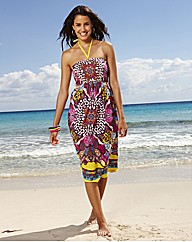 Scarf Print Midi Dress