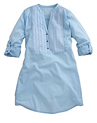 Pintuck Shirt with Roll-up Sleeve