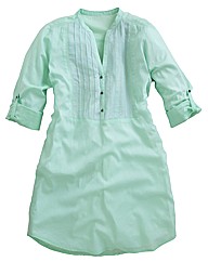 Pintuck Shirt with Roll-up Sleeve