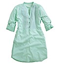 Pintuck Shirt with Roll-up Sleeve