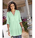 Pintuck Shirt with Roll-up Sleeve