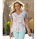 Dipped Back Floral Print Top