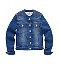 Collarless Denim Jacket