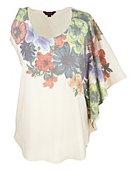 One Sleeve Print Jersey Top