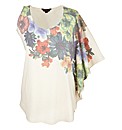 One Sleeve Print Jersey Top