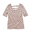 Spot Print Bow Back Top