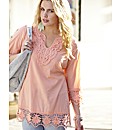Crochet Trim Tunic Blouse