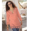 Crochet Trim Tunic Blouse
