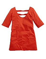 Plain Bow Back Jersey Top