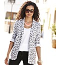 Grey Heart Print Jersey Blazer