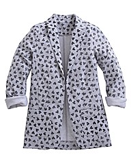 Grey Heart Print Jersey Blazer