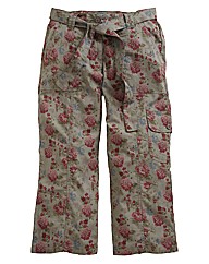 Self Belted Print Crop Combats