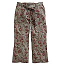 Self Belted Print Crop Combats