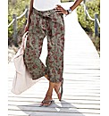Self Belted Print Crop Combats