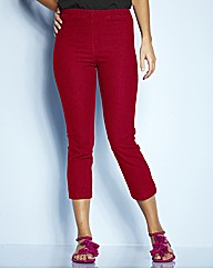 Pull On Red Crop Jeggings