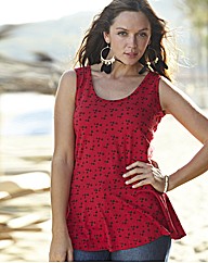 Bird Print Peplum Top Length 29in