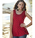Bird Print Peplum Top Length 29in
