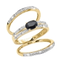 9 Carat Gold Sapphire & Diamond Ring Set