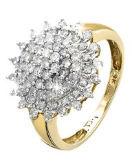 9 Carat Gold 1ct Diamond Cluster Ring