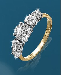 9 Carat Gold 1/4 Carat Diamond Ring