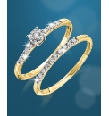 9 Carat Gold Set of 2 Diamond Rings
