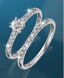 9 Carat Gold Set of 2 Diamond Rings