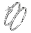 9 Carat Gold Set of 2 Diamond Rings