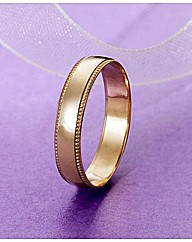 9 Carat Gold Detail Edge Wedding Band