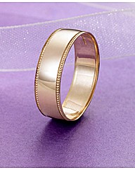 9 Carat Gold Detail Edge Wedding Band