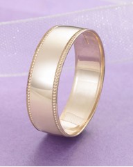 9 Carat Gold Detail Edge Wedding Band