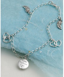 Sterling Silver Heart & Wing Bracelet